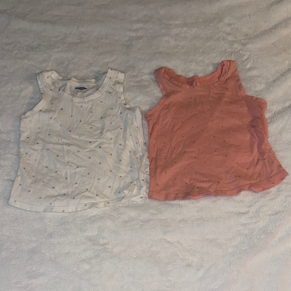 Old Navy Kids Tank Tops 2T - White, Pink, and Orange Set